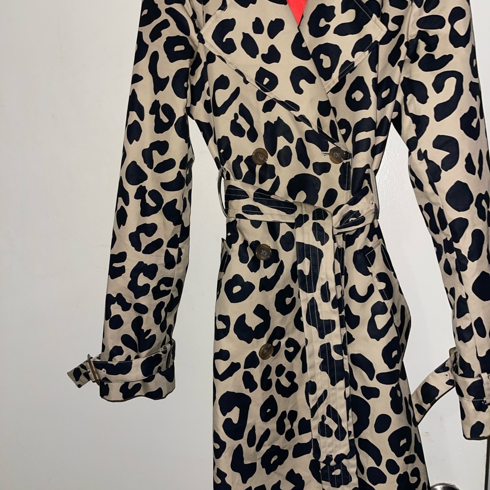 Leopard Print Women's Trench Coat - Picture 4 of 13